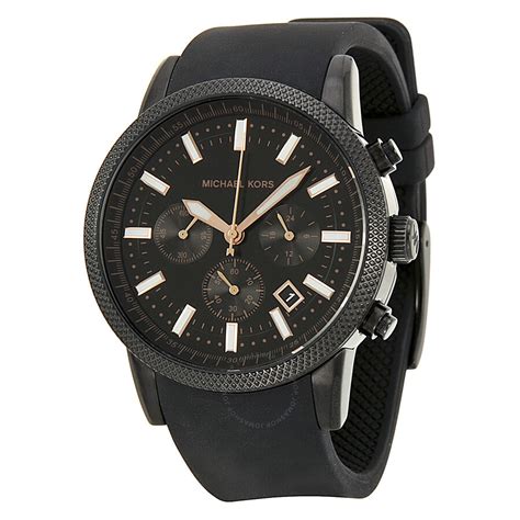 leather michael kors watch|michael kors black silicone watch.